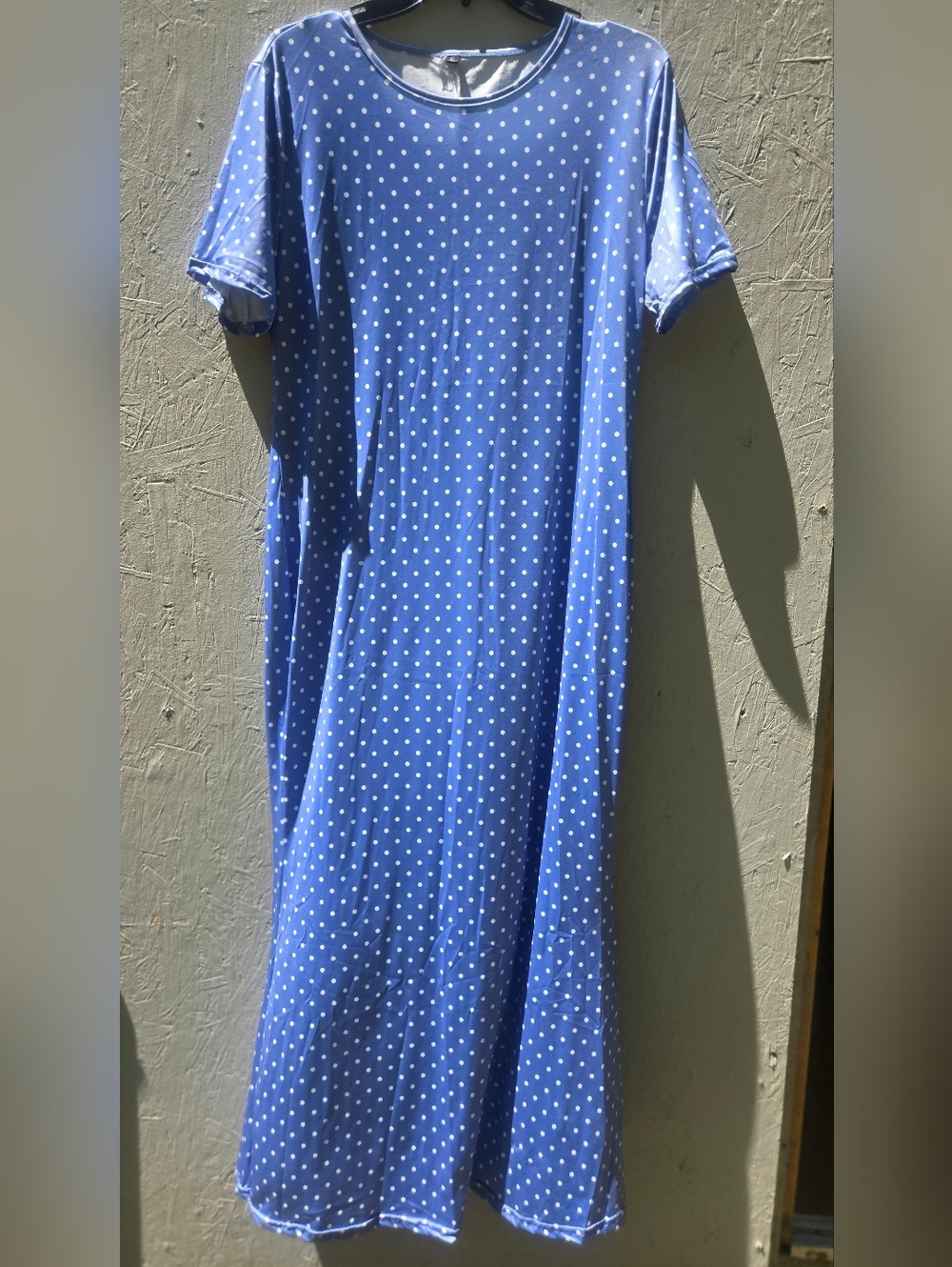 Women’s Blue Fitted Pookie Dot Midi Dress - Unbranded - Picture 3 of 3